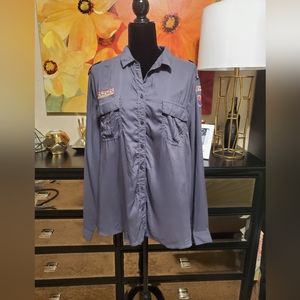 NWT American Eagle Outfitters Button Up Top with Patches Size XXL